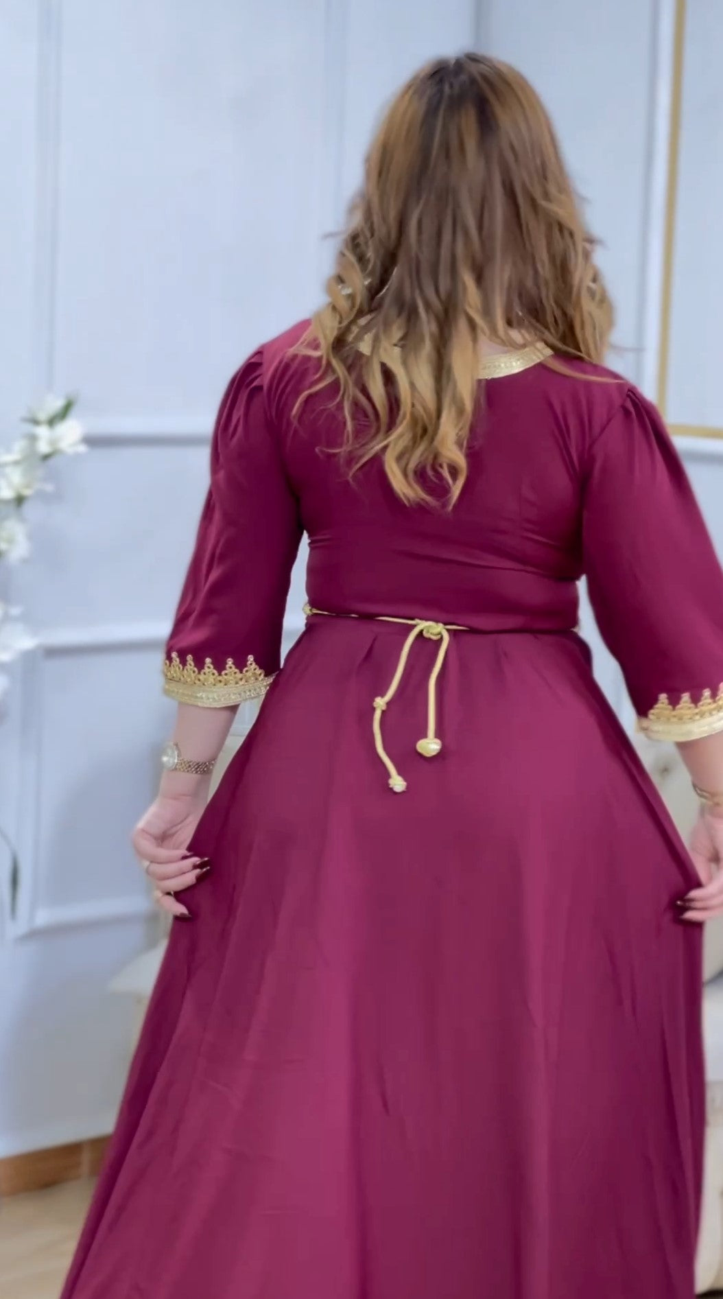 Robe Caftan dorée