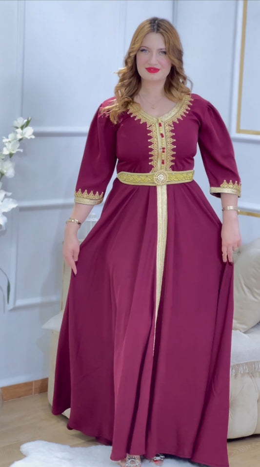 Robe Caftan dorée